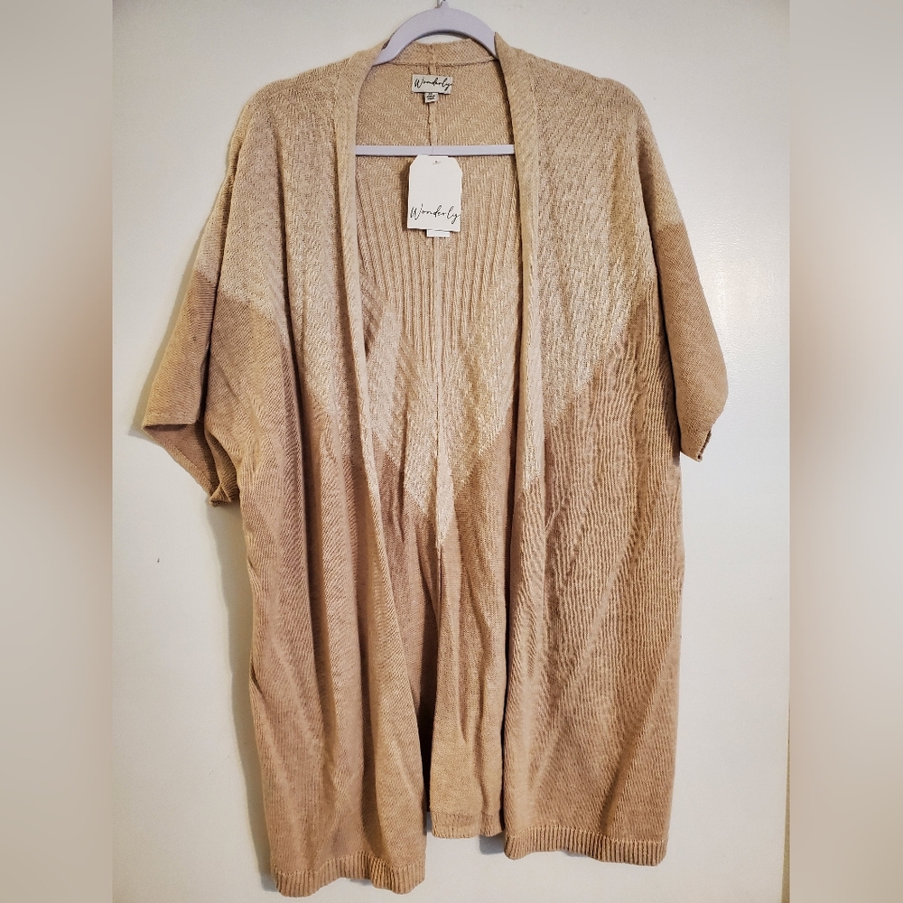 Wonderly Short Sleeve Knit Open Front Cardigan. New Size XL - Picture 1 of 2
